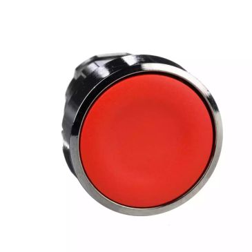 Push button head, Harmony XB4, metal, flush, red, 22mm, spring return, unmarked