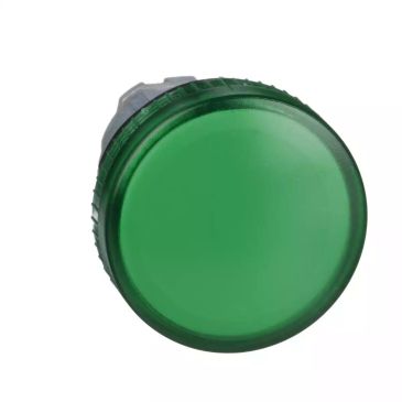 Pilot light head, Harmony XB4, metal, green, 22mm, plain lens for BA9s bulb