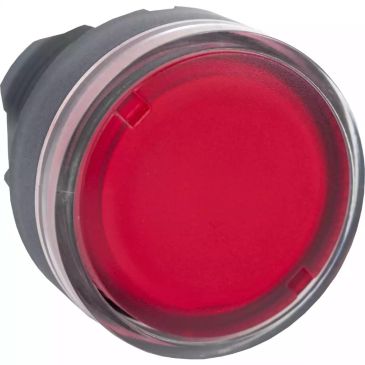 Illuminated push button head, Harmony XB5, plastic, flush, red, 22mm, spring return, plain lens for BA9s bulb