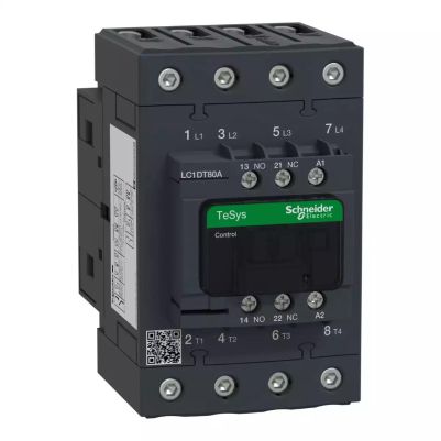 Contactor, TeSys Deca, 4P(4 NO), AC-1, 0 to 440V, 80A, 110V AC 50/60Hz coil