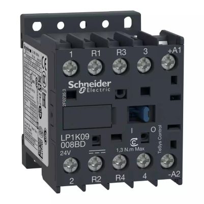 contactor, TeSys K, 4P(2NO+2NC),AC-1, 440V, 20A, 24V DC coil, screw clamp terminals