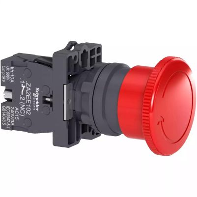 Emergency stop switching off, Easy Harmony XA2, plastic, red mushroom 40mm, 22mm, turn to release, 1NC