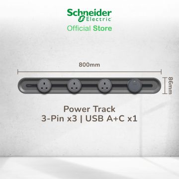 800mm Easy Series Power Track Bundle in Dark Grey (no ON/OFF button) (3pin, USB)
