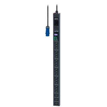 APC Easy Rack PDU, Metered, 0U, 1 Phase, 3.7kW, 230V, 16A, 18 x C13 and 3 x C19 outlets, IEC60309 2P+E inlet