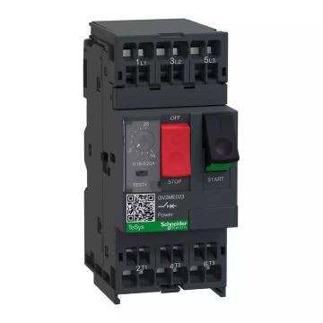 Motor circuit breaker,TeSys Deca frame 2,3P,0.16-0.25A,thermal magnetic,push button,spring terminals