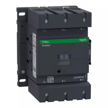 Contactor, TeSys Deca, 3P(3NO), AC-3/AC-3e, <=440V, 115A, 48V DC standard coil, screw clamp terminals