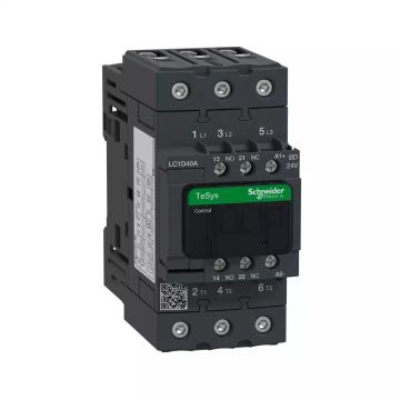 Contactor, TeSys Deca, 3P(3 NO), AC-3/AC-3e, 0 to 440V, 40A, 24VDC standard coil
