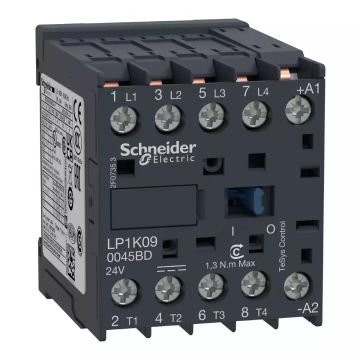 contactor, TeSys K, 4P(4NO),AC-1, 440V, 20A, 24V DC coil,solder pins
