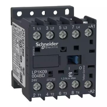 contactor, TeSys K, 4P(4NO),AC-1, 440V, 20A, 24V DC coil, screw clamp terminals