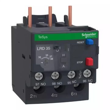 Thermal overload relay,TeSys Deca,30-38A,1NO+1NC,class 10A,lugs ring terminal