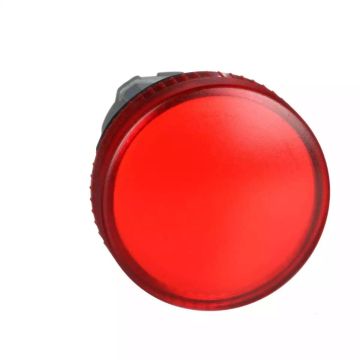 Pilot light head, Harmony XB4, metal, red, 22mm, plain lens for BA9s bulb