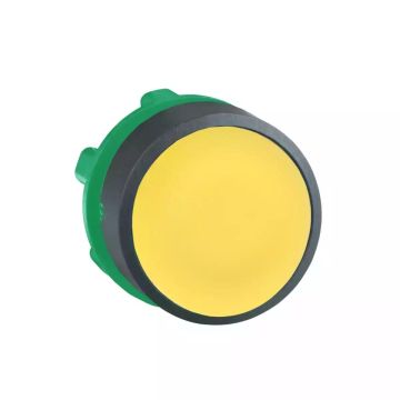 Head for non illuminated push button, Harmony XB5, yellow flush, 22mm, spring return, unmarked