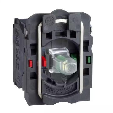 Schneider Electric Harmony XB5 Light Block with Body/fixing Collar, 230 to 240 V AC/DC Integral LED, Blue, 1 NO + 1 NC