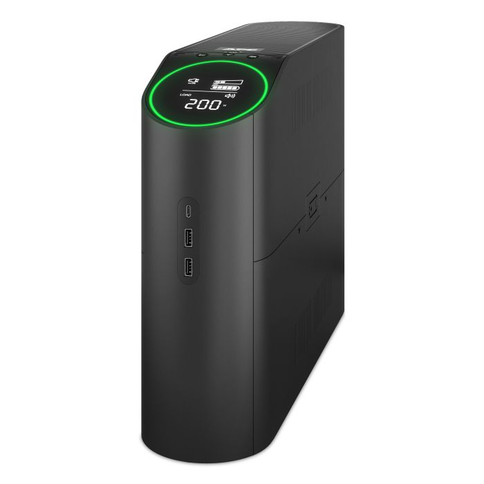 APC Back-UPS Pro for Gaming, 2200VA/1320W, Tower, 230V, 3x Universal and 3x IEC C13 outlets, RGB Lights, Pure Sine Wave, Midnight (Black) main product photo