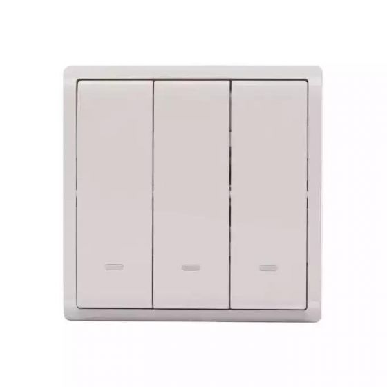 Pieno 16ax 250v 3 Gang 1 Way Switch With Fluorescent Indicator White