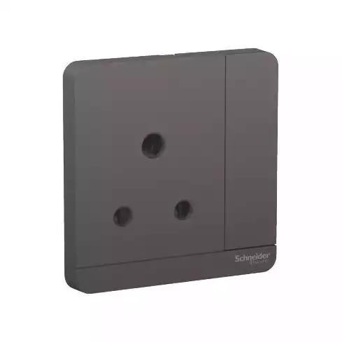 AvatarOn - Switched socket, 3P, 15 A, 250 V, LED, Dark Grey