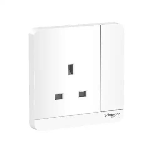AvatarOn, switched socket, 3P, 13 A, 250 V, LED, White