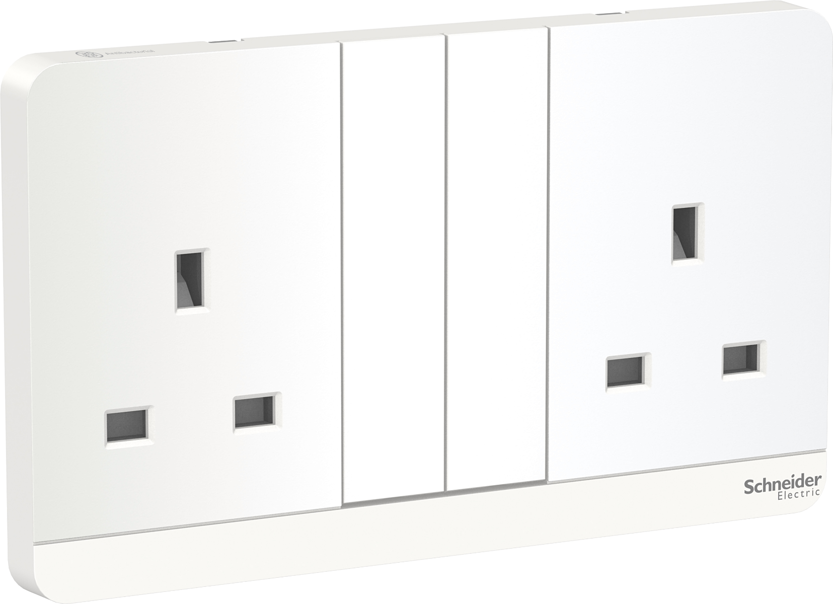 AvatarOn 2 switched socket, 3P, 13 A, 250 V, Antibacterial, white