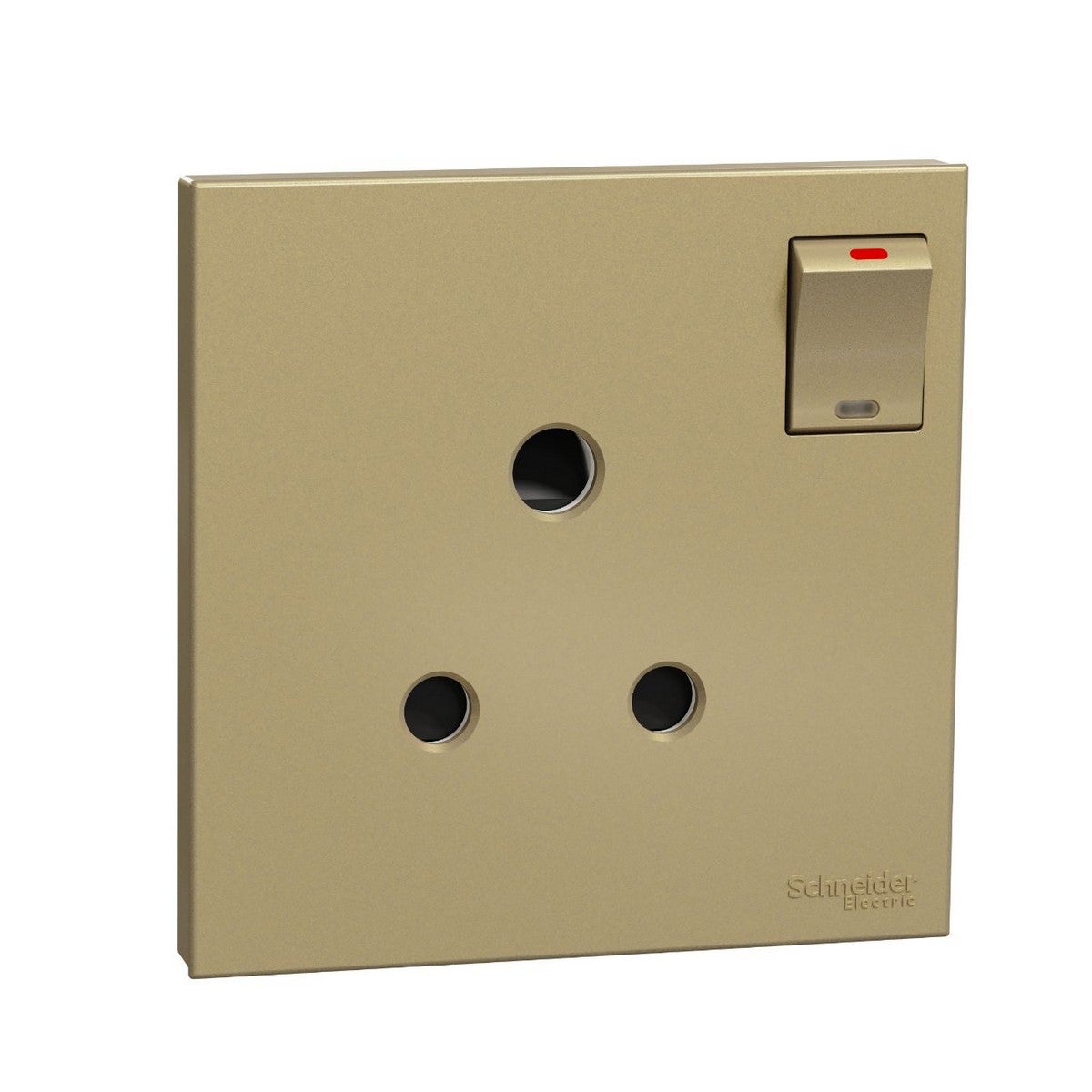 AvatarOn C, Switched socket, 15A 250V, 1 Gang, 3 Round Pin, Wine Gold
