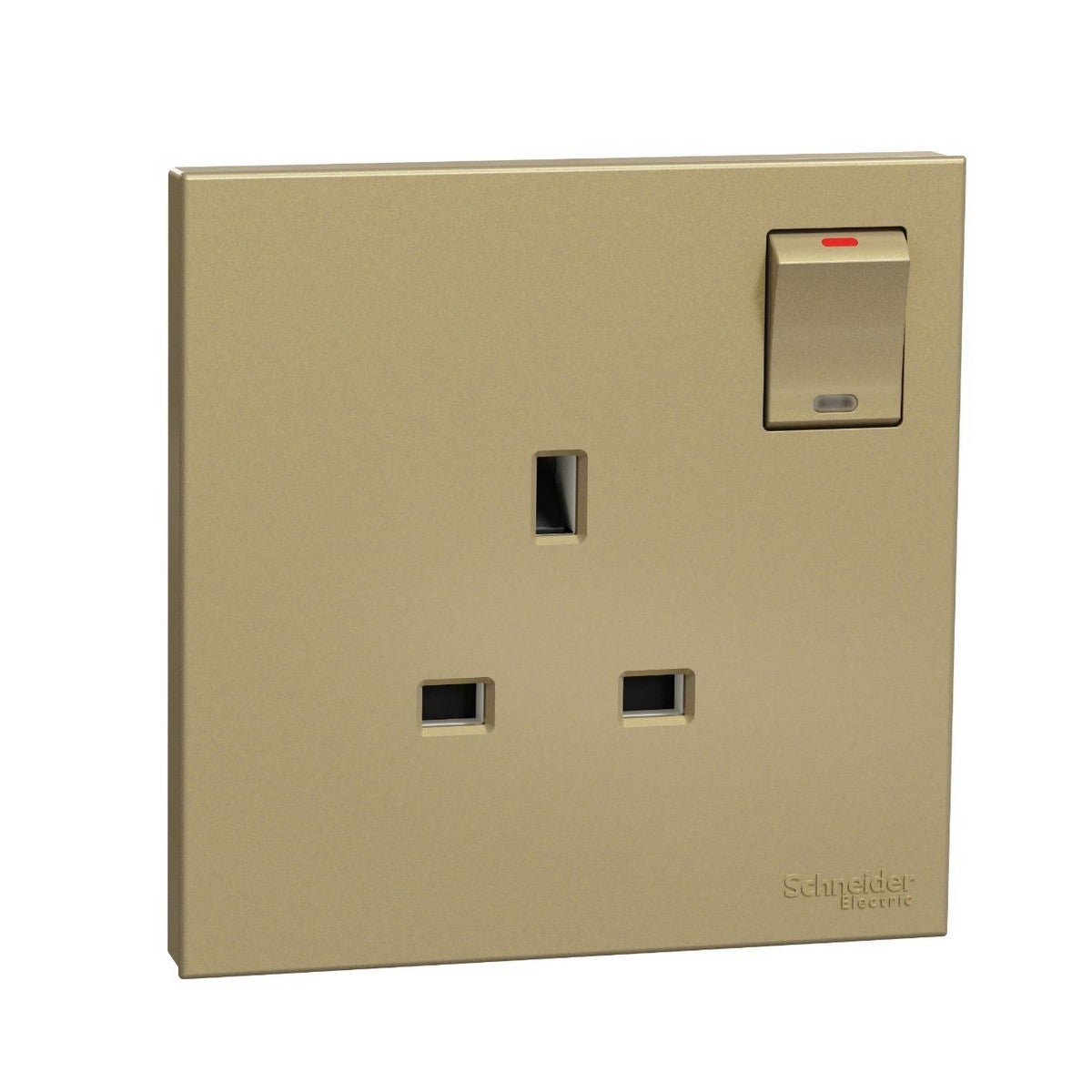 AvatarOn C, Switched Socket, 13A 250V, 1 Gang, with LED, Wine Gold