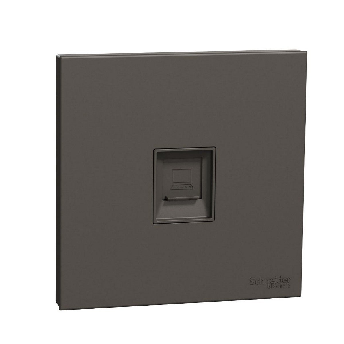 AvatarOn C, Data socket, RJ45, Cat 5e, 1 gang, keystone on shuttered wall plate, dark grey