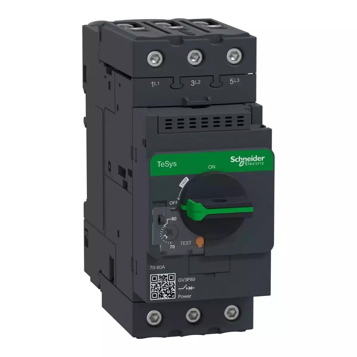 TeSys Deca frame 3, Motor Circuit Breaker, 3P, 70-80A, Thermal Magnetic, EverLink Terminals