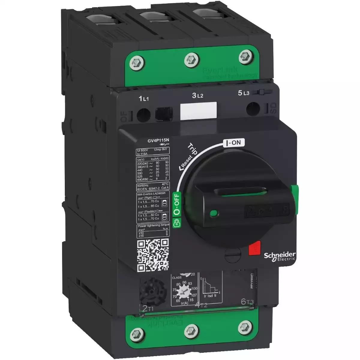 Motor circuit breaker, TeSys GV4, 3P, 12.5A, Icu 50kA, thermal magnetic, Everlink terminals