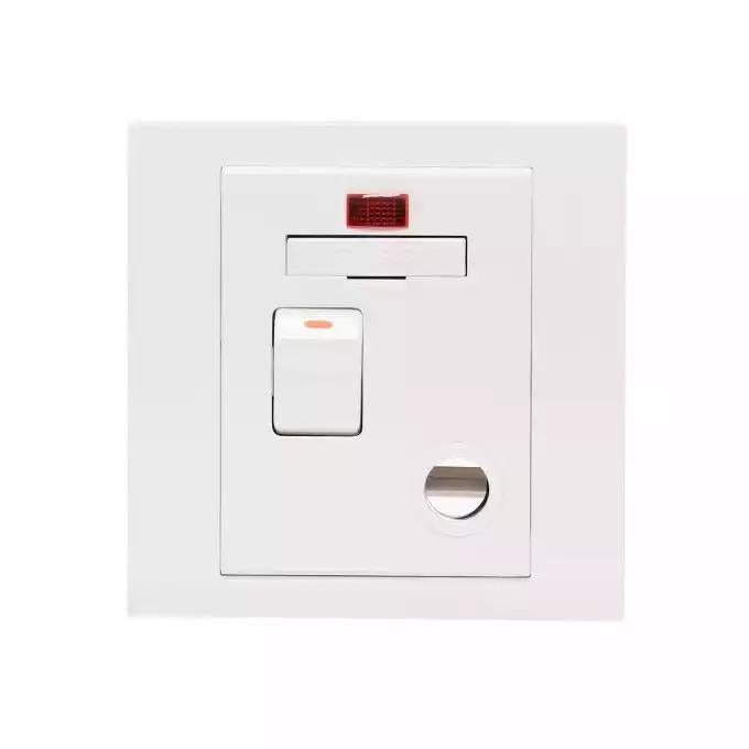 Vivace, 13A 250V Switched Fuse Mechanism with Neon, White