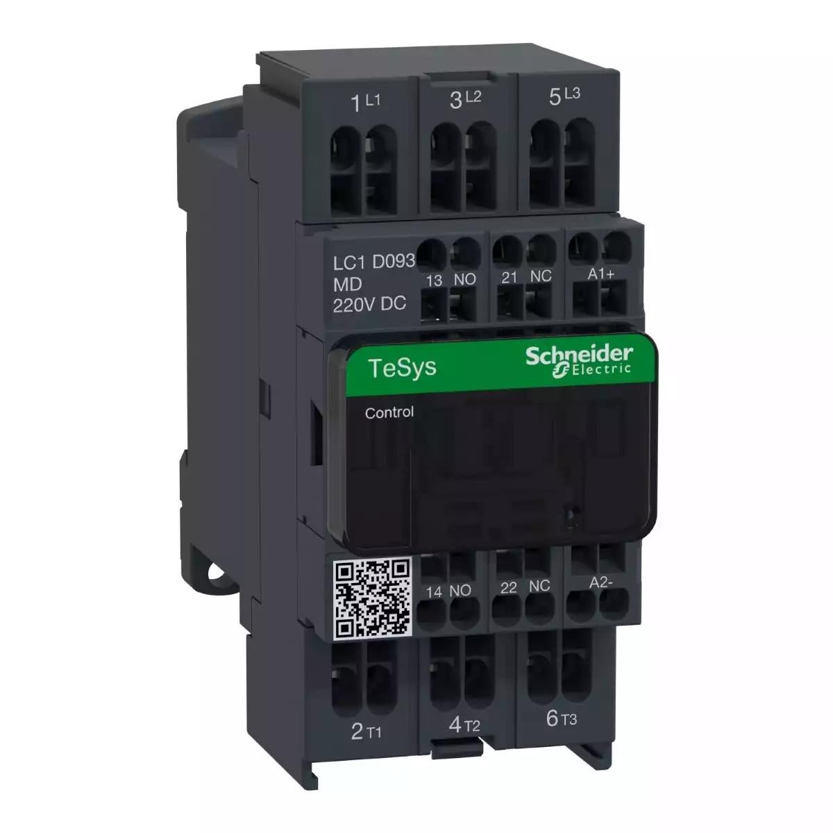 Contactor, TeSys Deca, 3P(3 NO), AC-3/AC-3e, 0 to 440V, 9A, 220VDC coil, spring