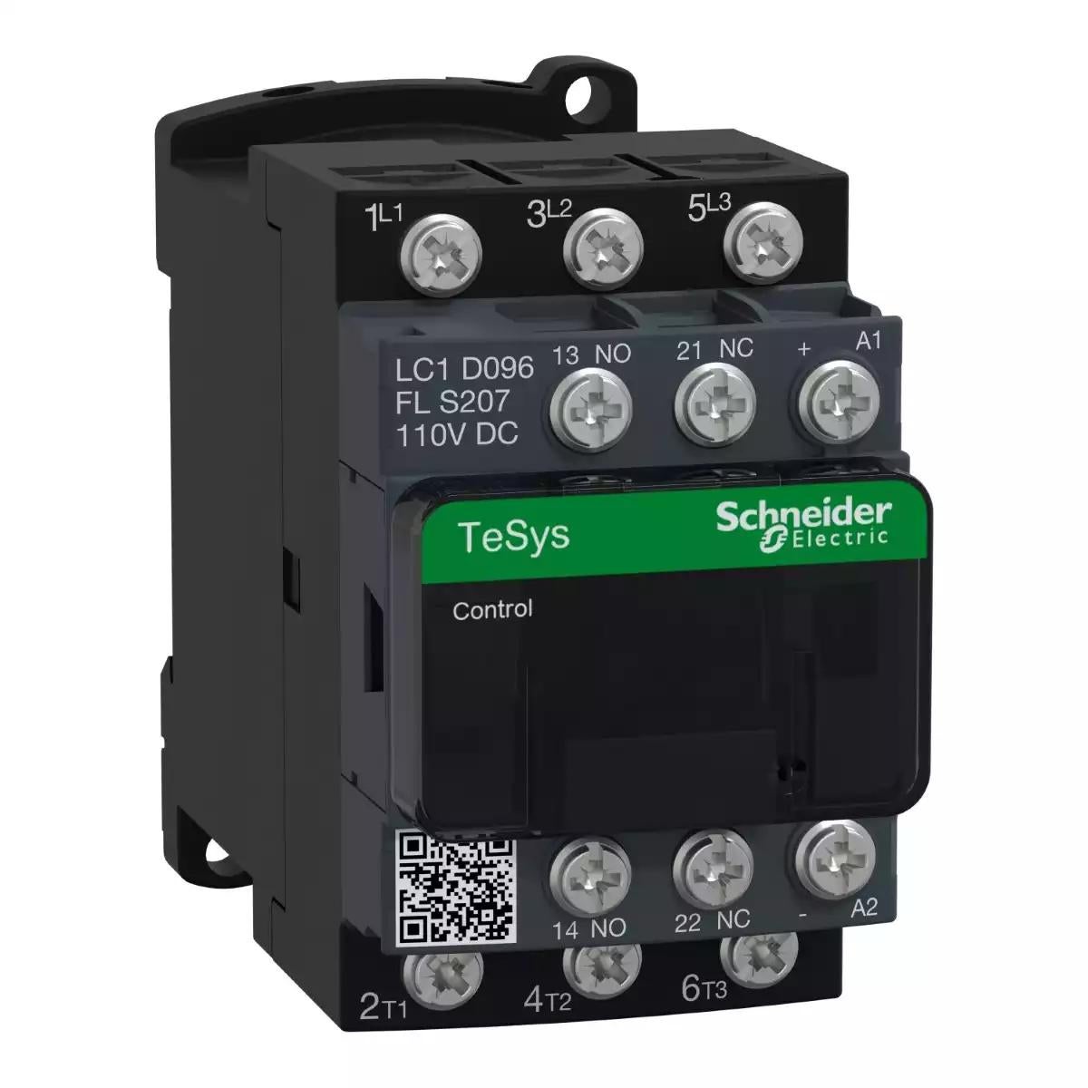 TeSys Deca contactor S207,3P(3NO),AC-3/AC-3e 9A <=440V,coil 110V DC low
