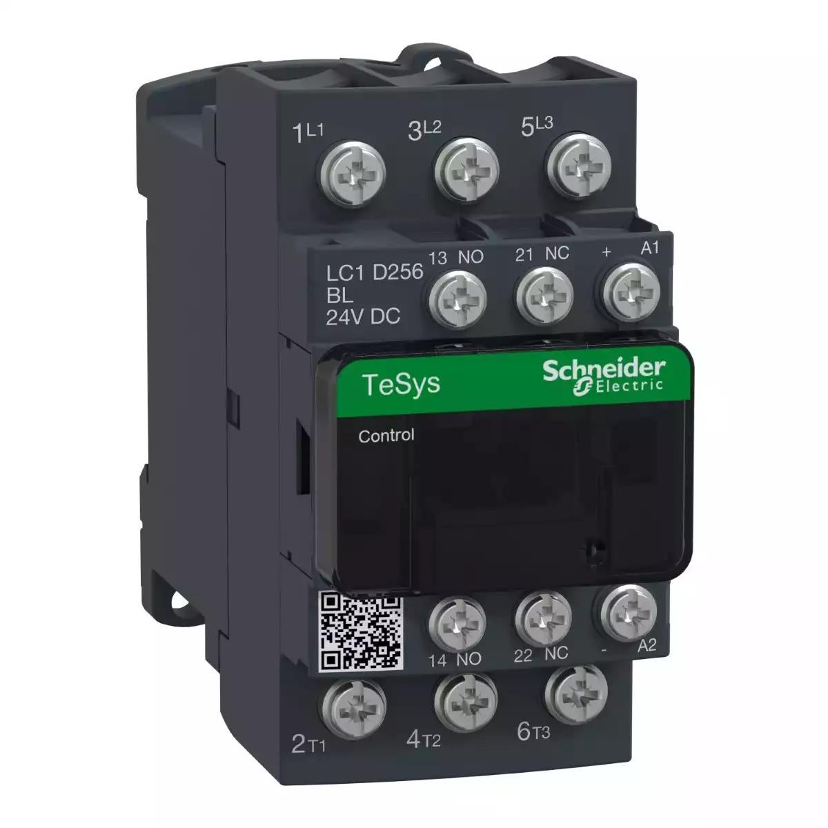 Contactor, TeSys Deca, 3P(3 NO), AC-3/AC-3e, 0 to 440V, 25A, 24VDC low consumption coil, Lugs-ring terminals