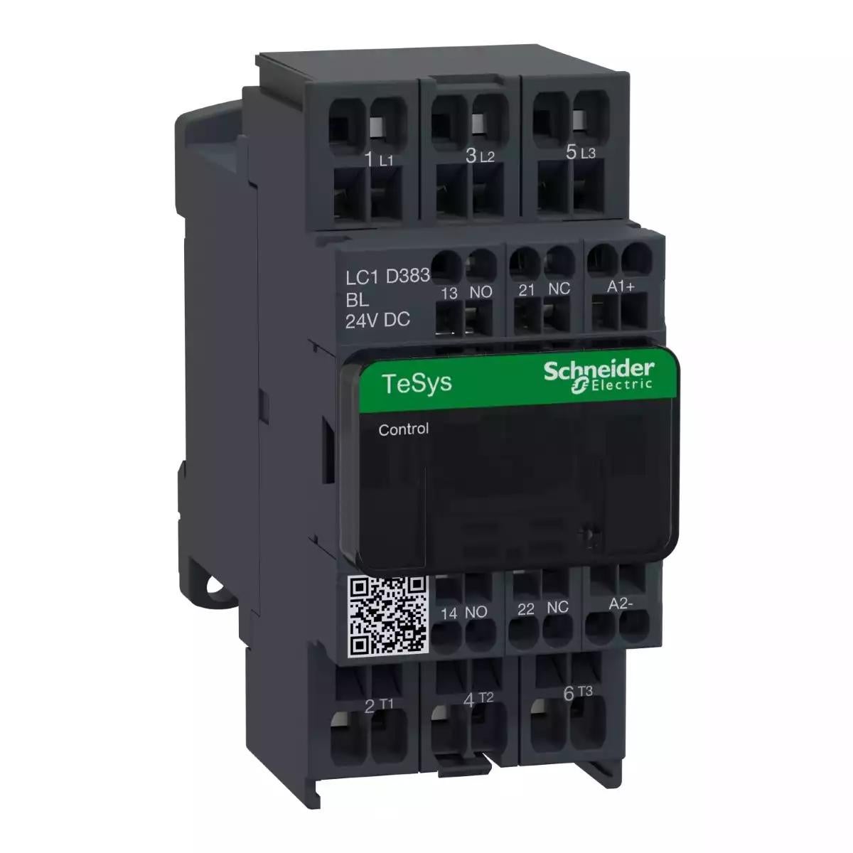 TeSys Deca contactor,3P(3NO),AC-3/AC-3e 440V 38A,coil 24V DC