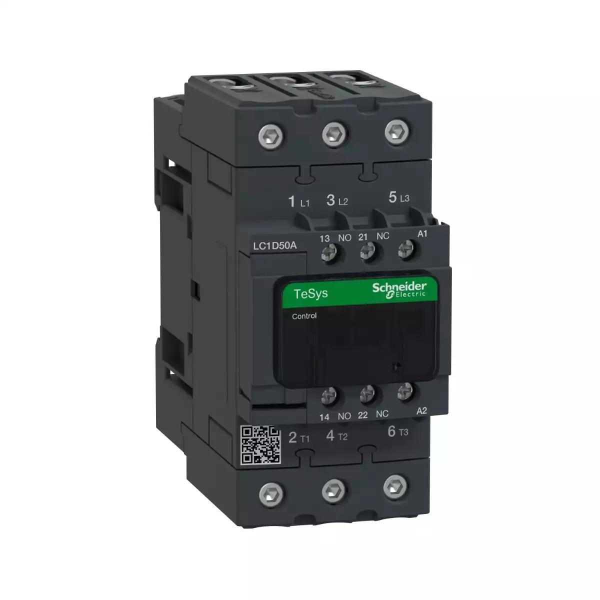 TeSys D contactor - 3P(3 NO) - AC-3 - <= 440 V 50 A - 220 V AC 50/60 Hz coil