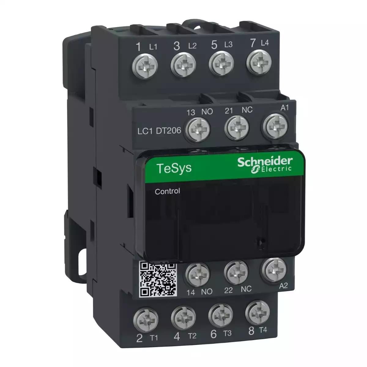 Contactor, TeSys Deca, 4P(4 NO), AC-1, 0 to 440V, 20A, 220VAC 50/60Hz coil, Lugs-ring terminals