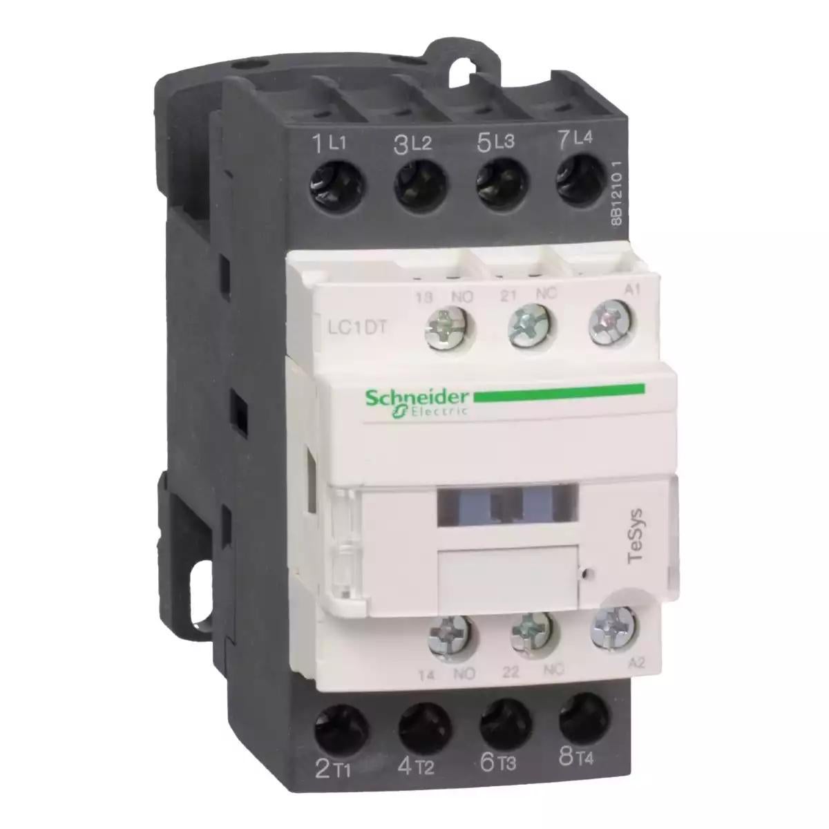 Contactor, TeSys Deca, 4P(4 NO), AC-1, 0 to 440V, 20A, 36VDC standard coil