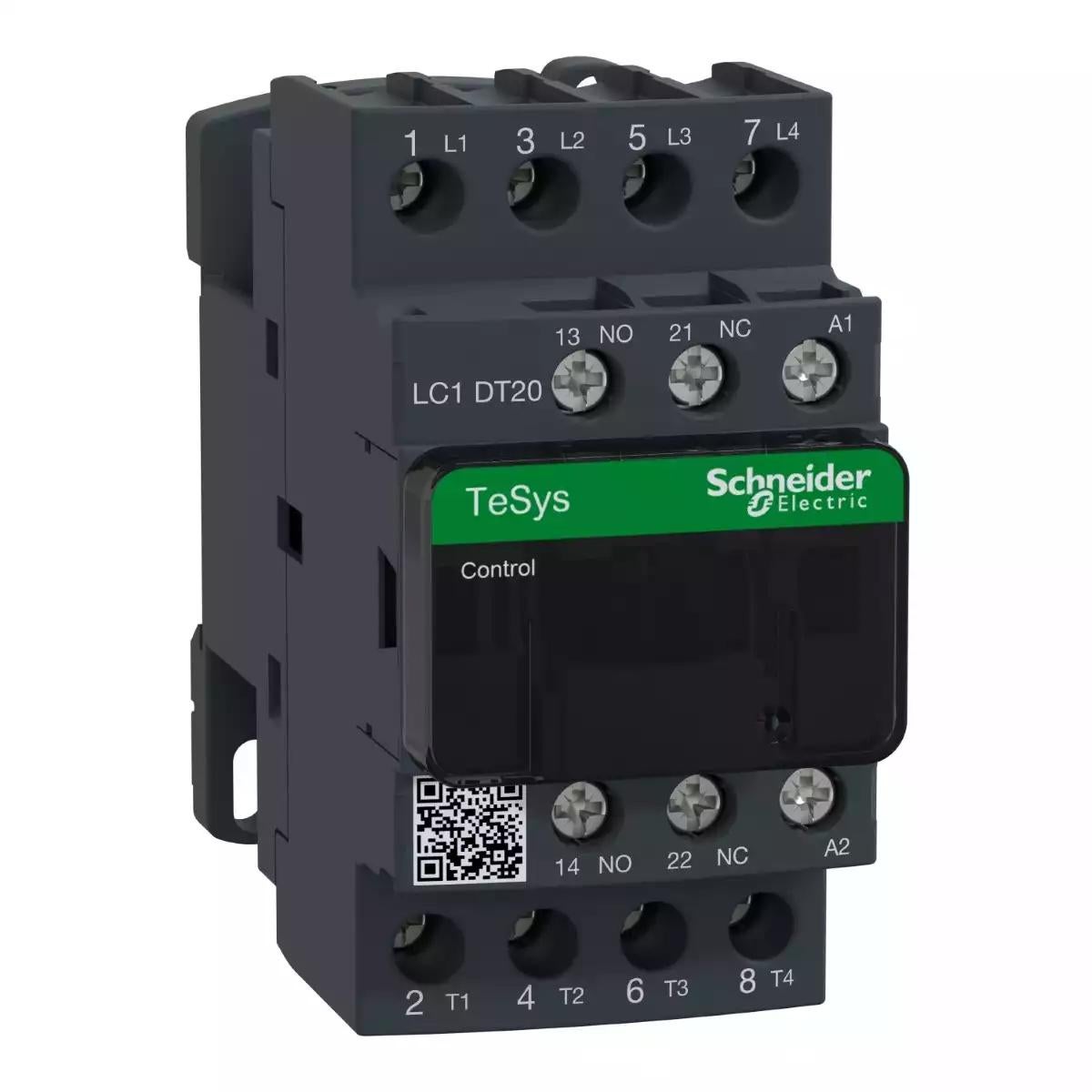 Contactor, TeSys Deca, 4P(4 NO), AC-1, 0 to 440V, 20A, 110VAC 50/60Hz coil