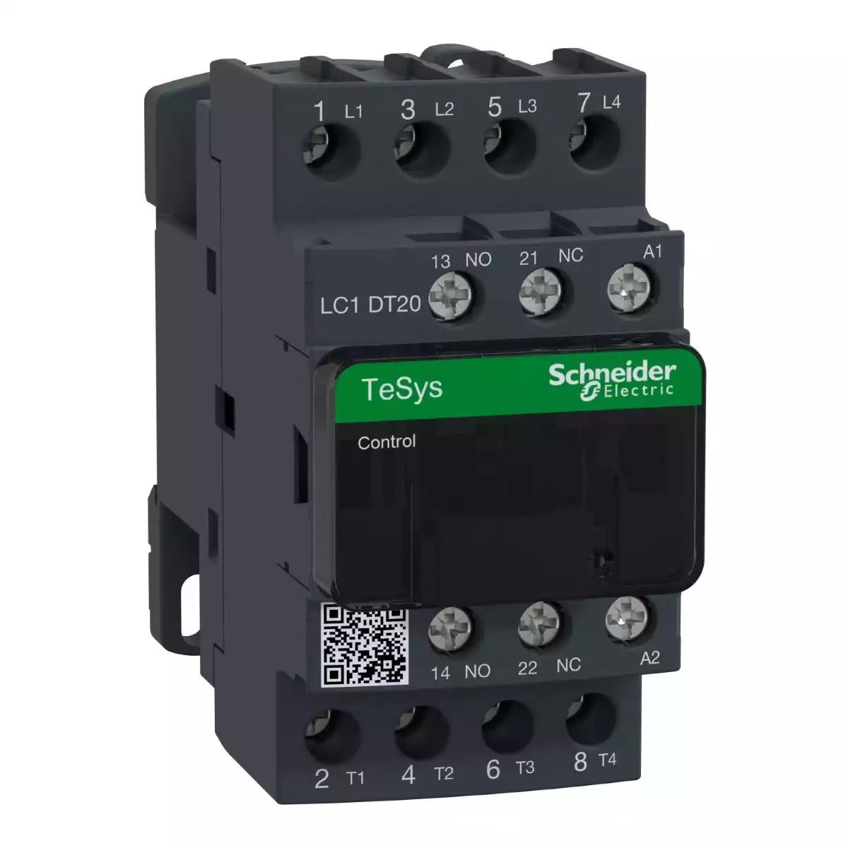 Contactor, TeSys Deca, 4P(4 NO), AC-1, 0 to 440V, 20A, 100VAC 50/60Hz coil