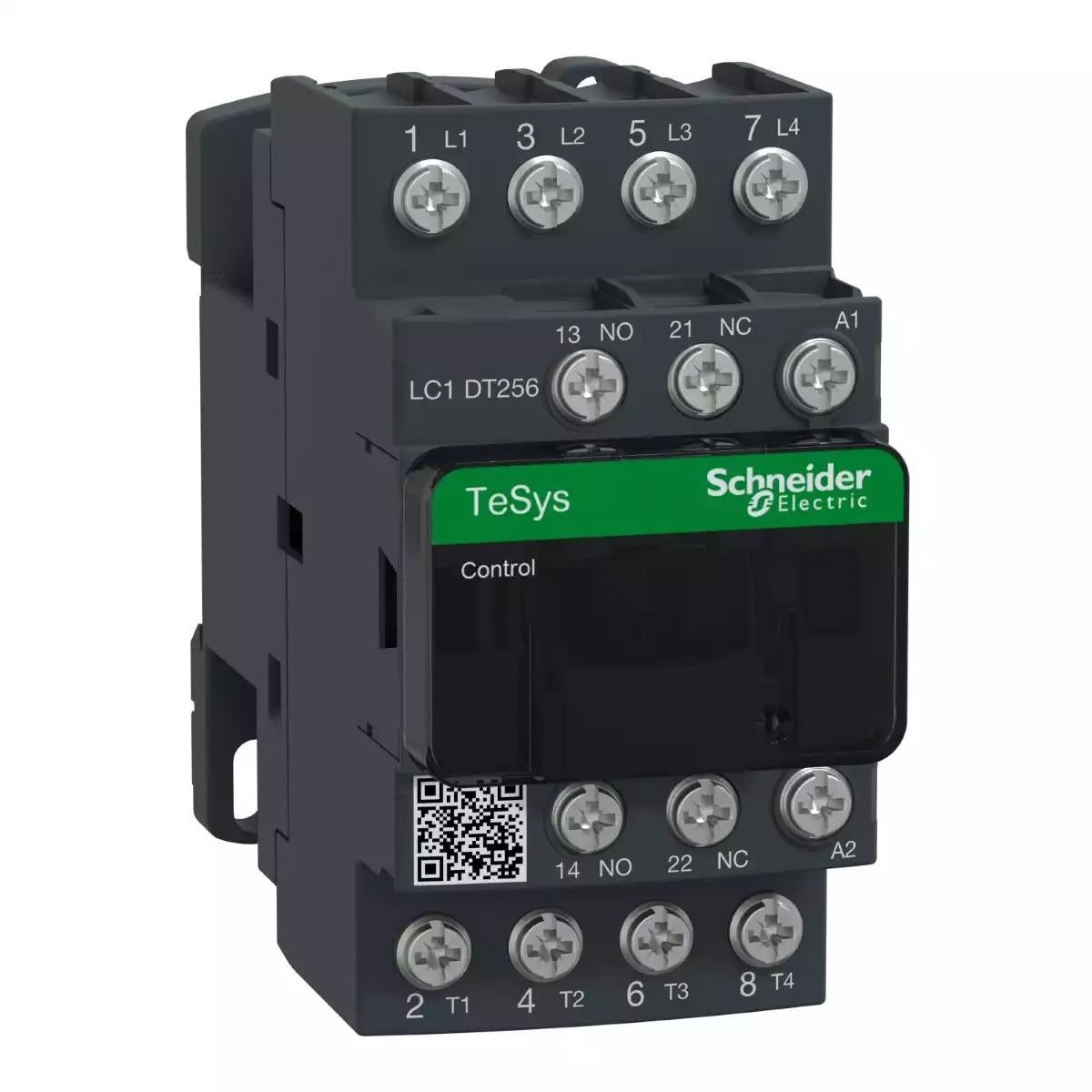 Contactor, TeSys Deca, 4P(4 NO), AC-1, 0 to 440V, 25A, 230VAC 50/60Hz coil, Lugs-ring terminals