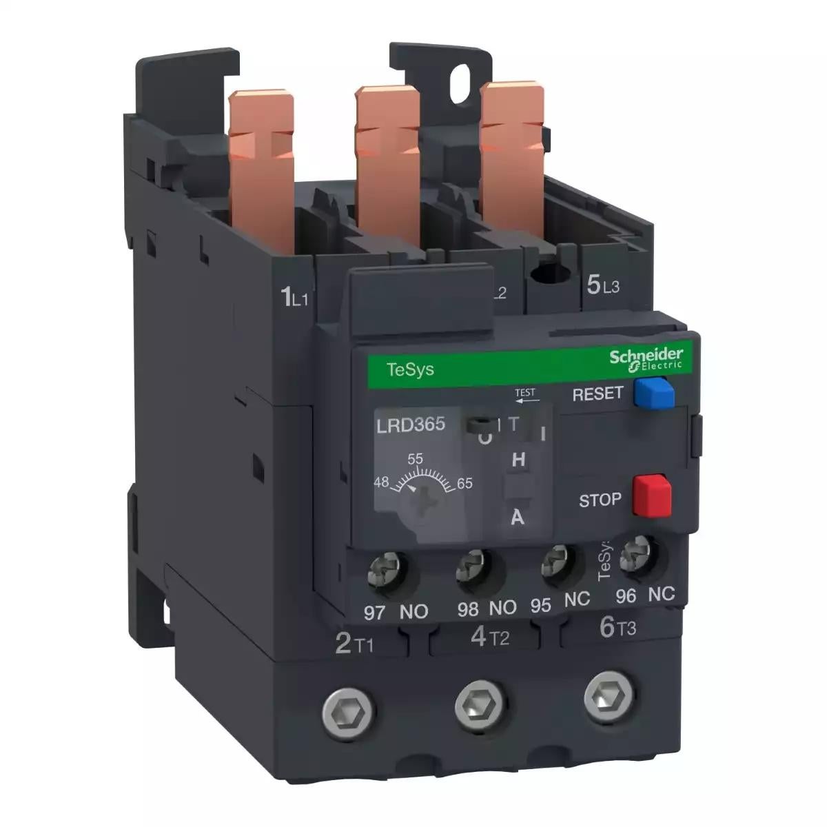 TeSys Deca, Thermal Overload Relay, 690VAC, 48 to 65A, 1NO+1NC, class 10A, EverLink BTR screw
