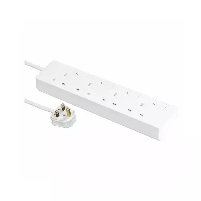 AvatarOn, Trailing socket, with individual switch, 4 gang, 3M, white
