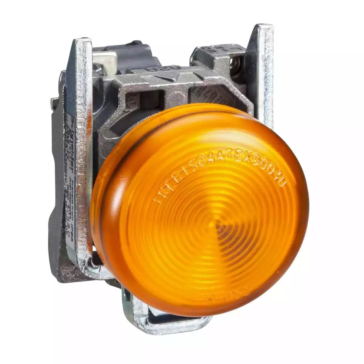 Complete pilot light, Harmony XB4 - ATEX D, 22mm, IP65, yellow, integral LED, 24V, lugs