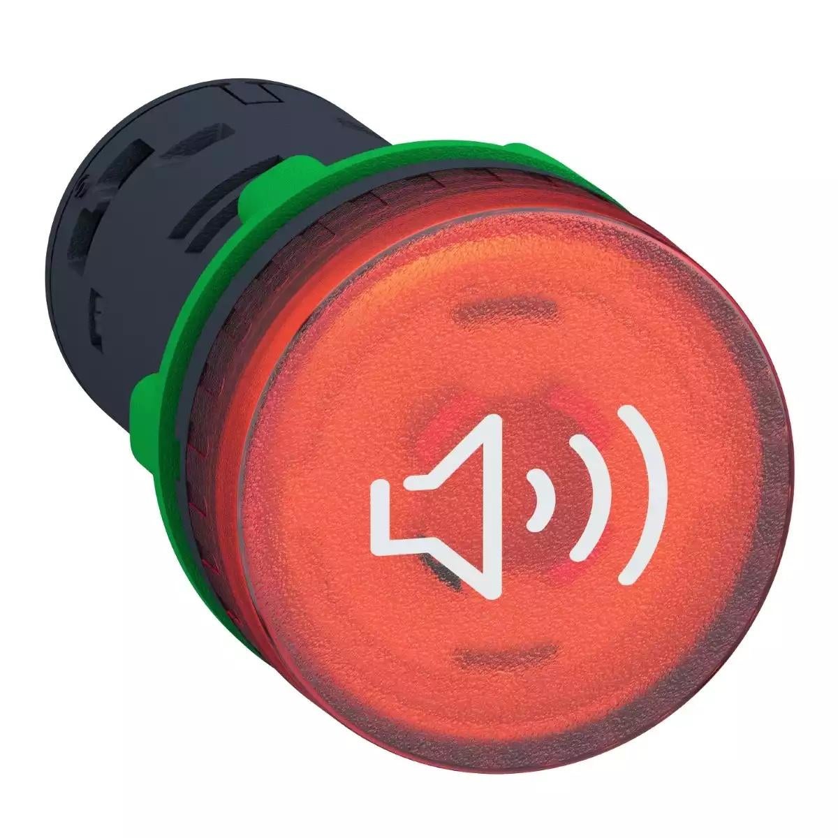 Harmony XB5, Illuminated buzzer, plastic, red, Ø22, continuous or intermittent tone, 24 V AC/DC