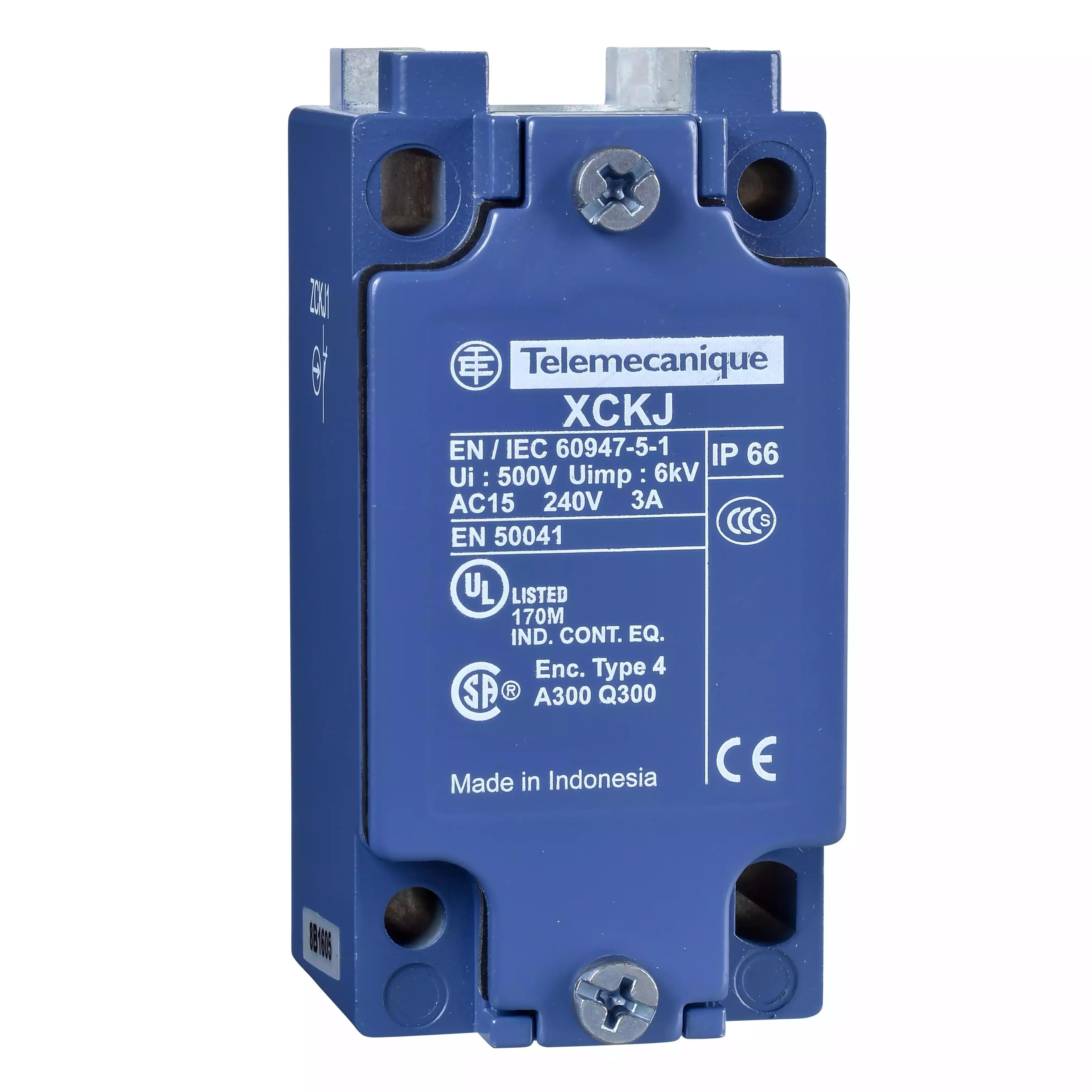 Limit switch body, Limit switches XC Standard, ZCKJ, fixed, w/o display, 2C/O, snap action, Pg13