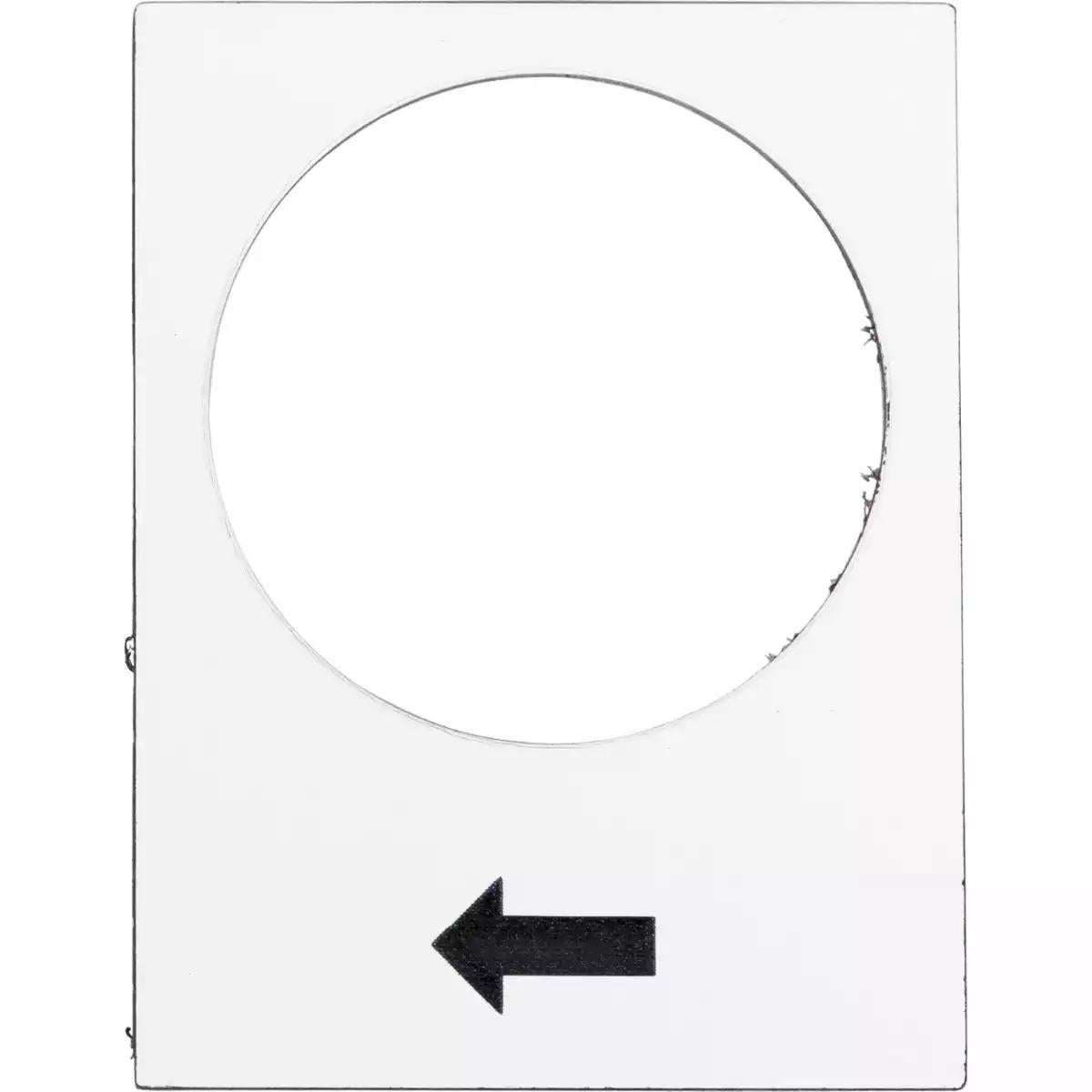 Harmony XAC, Marked Legend, Nameplate, 30 x 40mm, Plastic, White, 22mm Push Button, Black Marked Arrow
