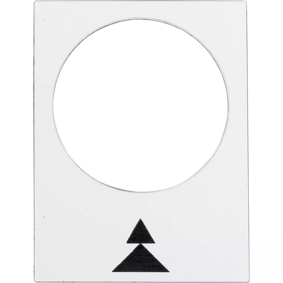 Harmony XAC, Marked Legend, Nameplate, 30 x 40mm, Plastic, White, 22mm Push Button, Black Marked up Double Arrowhead