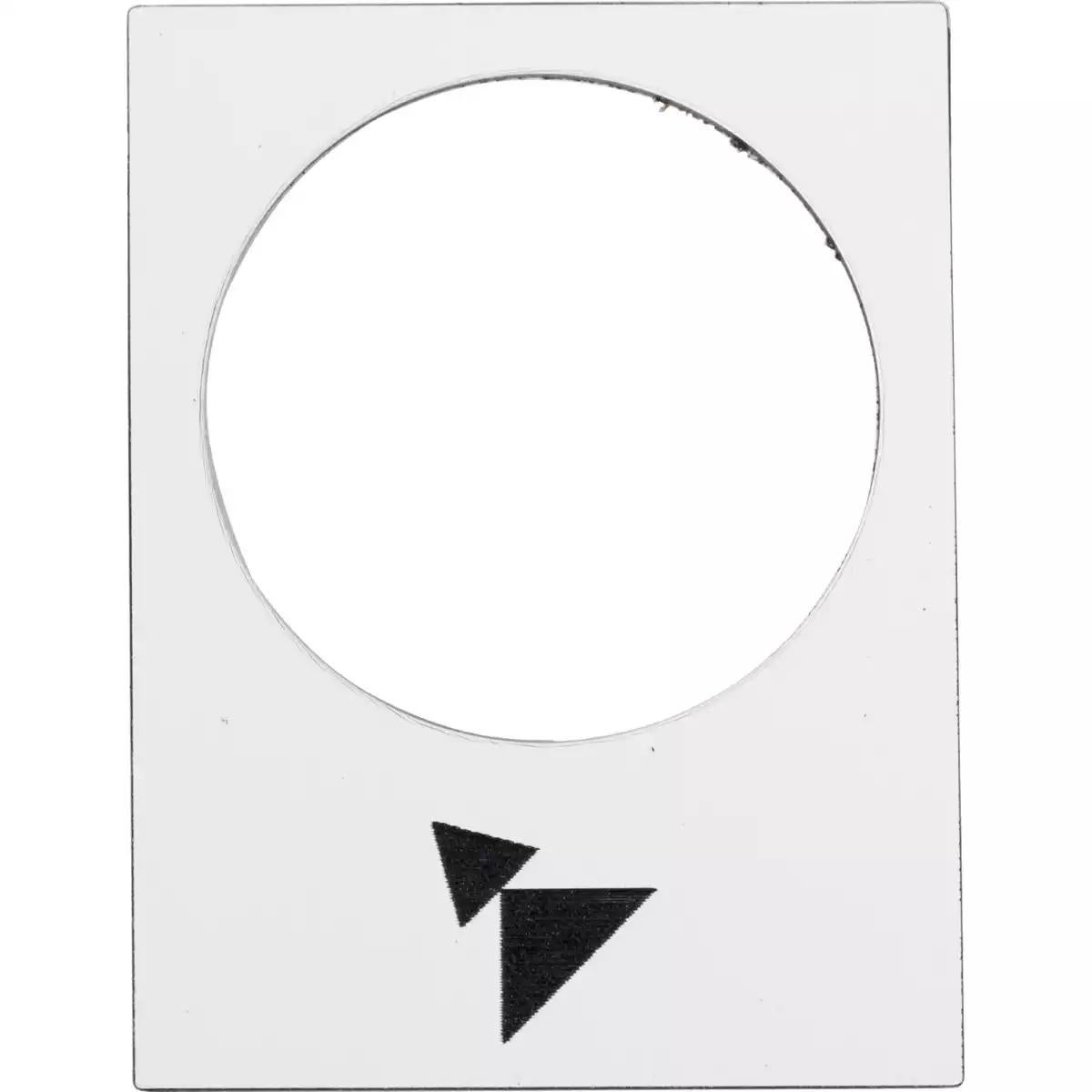 Harmony XAC, Marked Legend, Nameplate, 30 x 40mm, Plastic, White, 22mm Push Button, Black Marked Up Skew Double Arrowhead