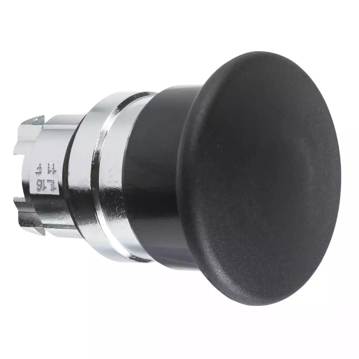 Head for non illuminated pushbutton, Harmony XB4, mushroom 40mm, metal, black, 22mm, spring return