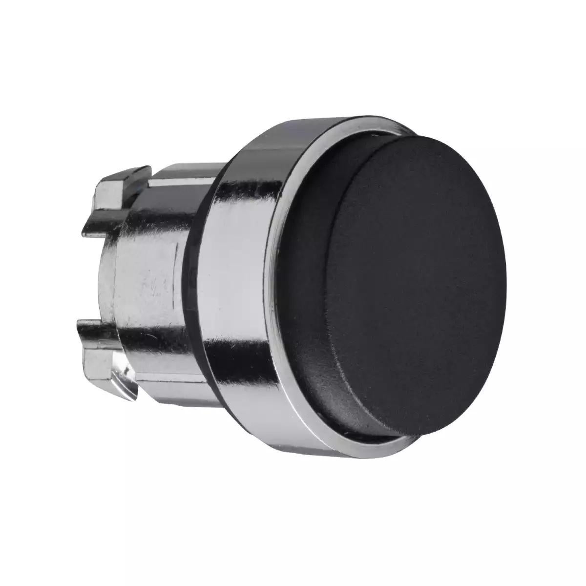 Head for non illuminated push button, Harmony XB4, black projecting pushbutton Ø22 mm push unmarked