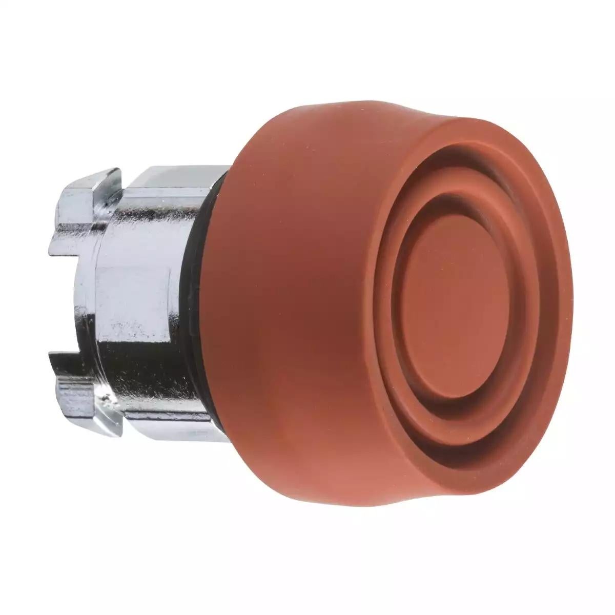 Head for non illuminated push button, Harmony XB4, red flush pushbutton Ø22 mm spring return unmarked