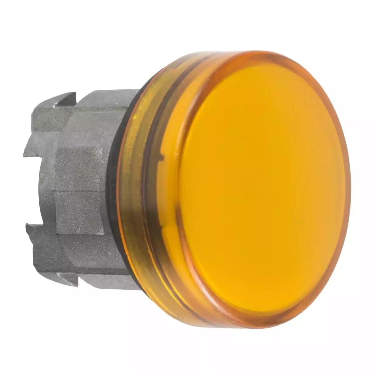 Pilot light head, Harmony XB4, metal, orange, 22mm, plain lens for BA9s bulb